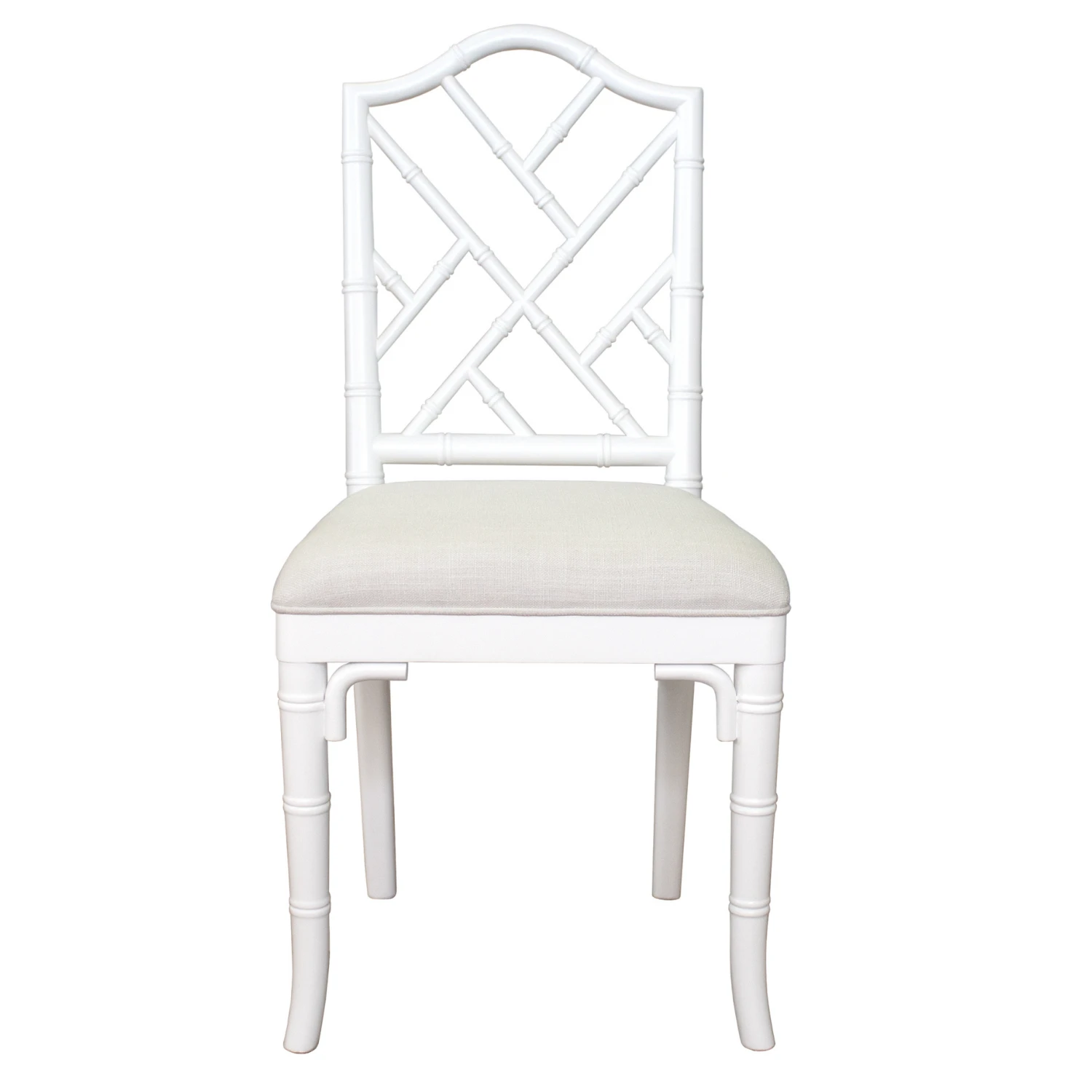 Chippendale Style Bamboo Dining Chair In White Lacquer 1 Chippendale Style Bamboo Dining Chair In White Lacquer