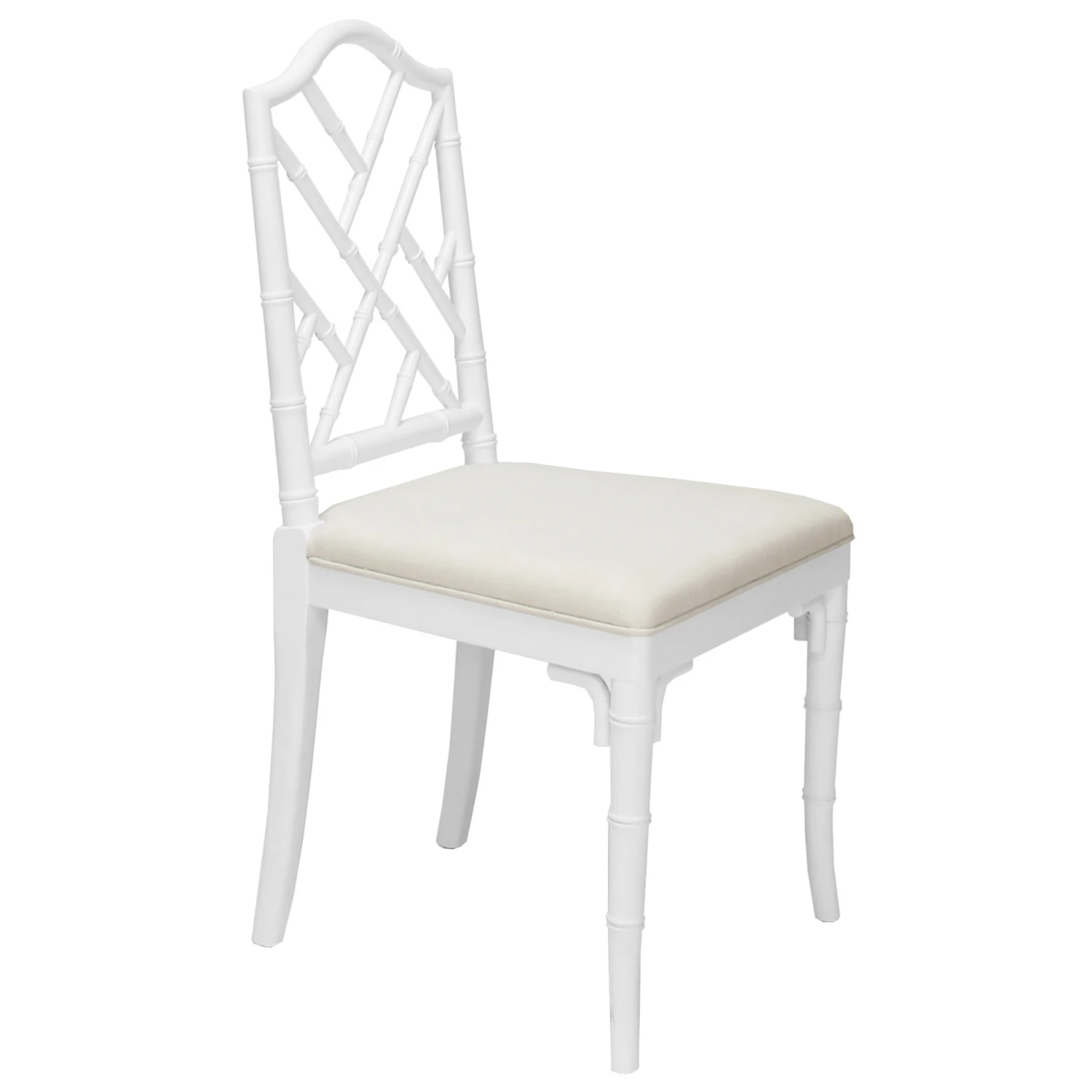Chippendale Style Bamboo Dining Chair In White Lacquer 2 Chippendale Style Bamboo Dining Chair In White Lacquer - Image 2