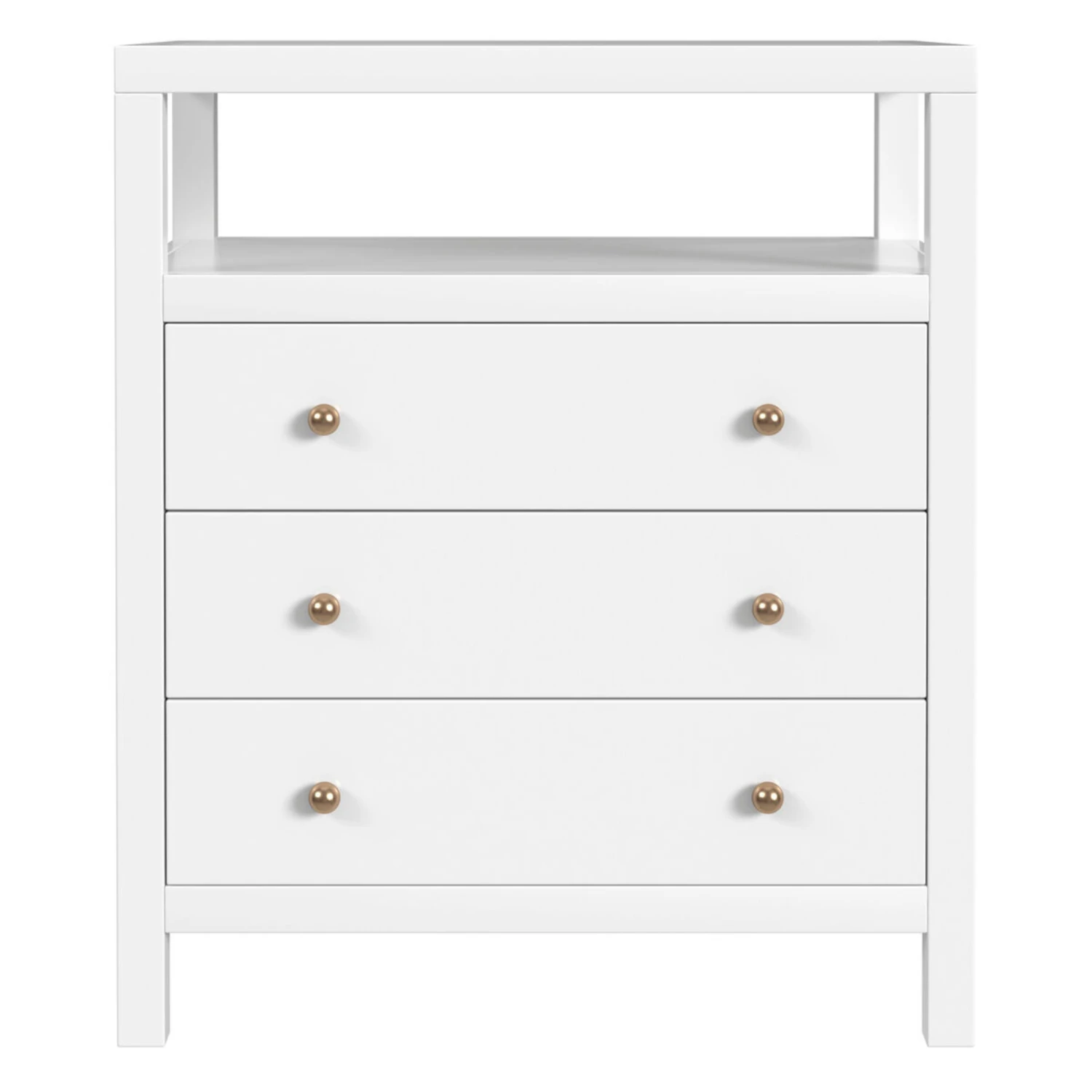 Nora Three Drawer Nightstand In White 1 Nora Three Drawer Nightstand In White