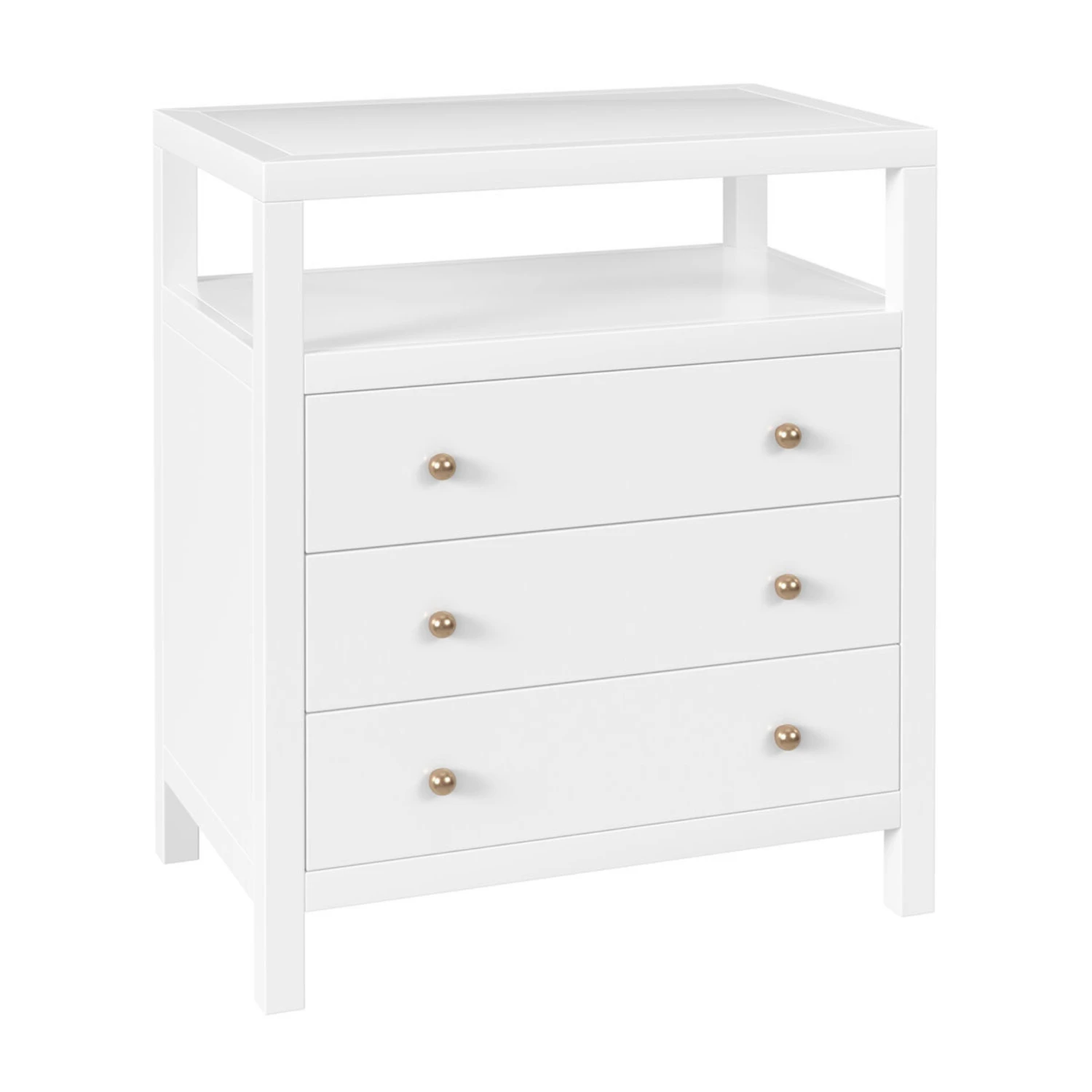 Nora Three Drawer Nightstand In White 2 Nora Three Drawer Nightstand In White - Image 2
