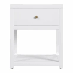 Small Nora One Drawer Nightstand In White