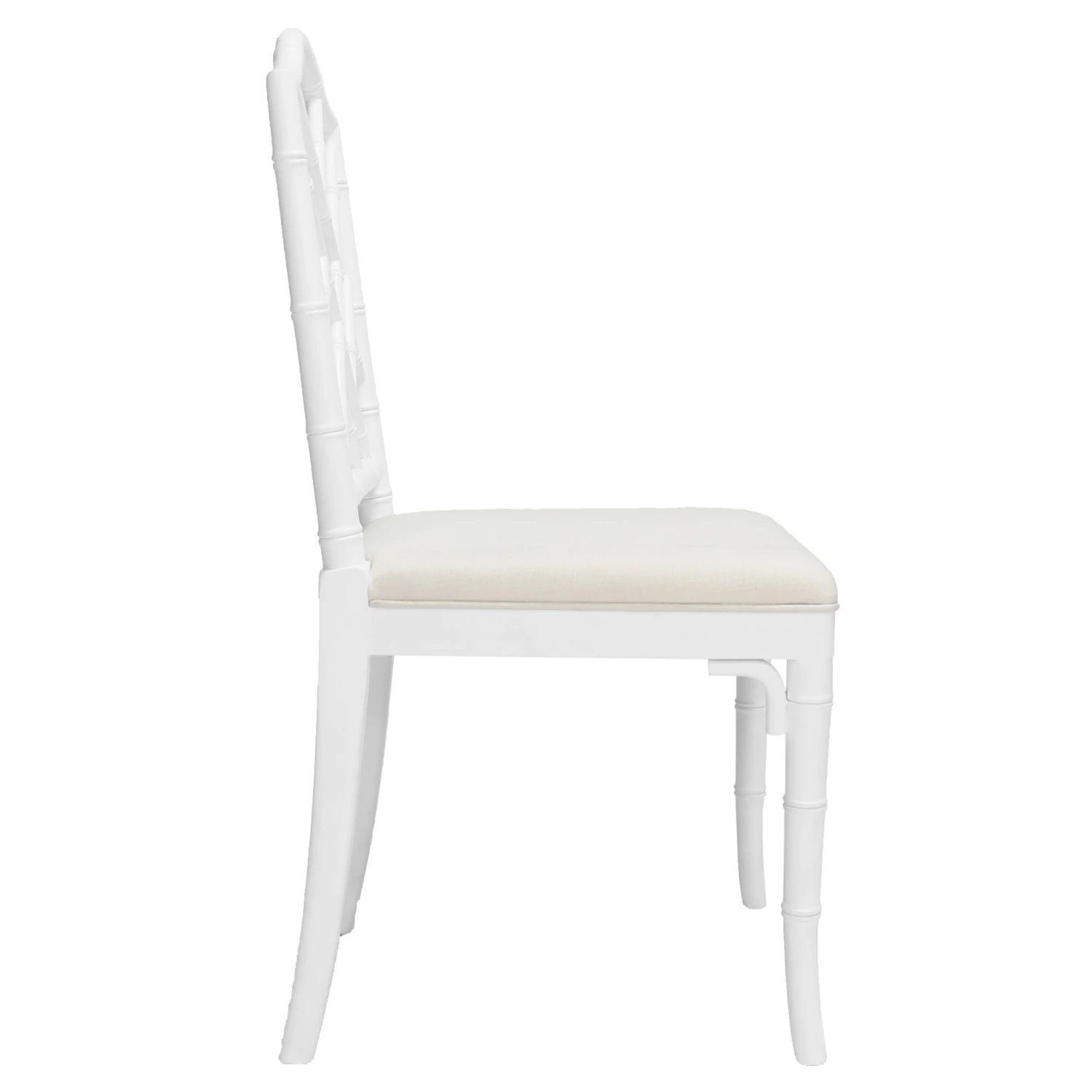 Chippendale Style Bamboo Dining Chair In White Lacquer 3 Chippendale Style Bamboo Dining Chair In White Lacquer - Image 3