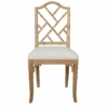 Chippendale Style Bamboo Dining Chair In Cerused Oak