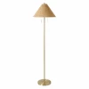 66" Steel Plated Floor Lamp With Tan Paper Shade