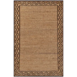 Orchard Ripple Brown Hand Woven Wool And Jute Area Rug