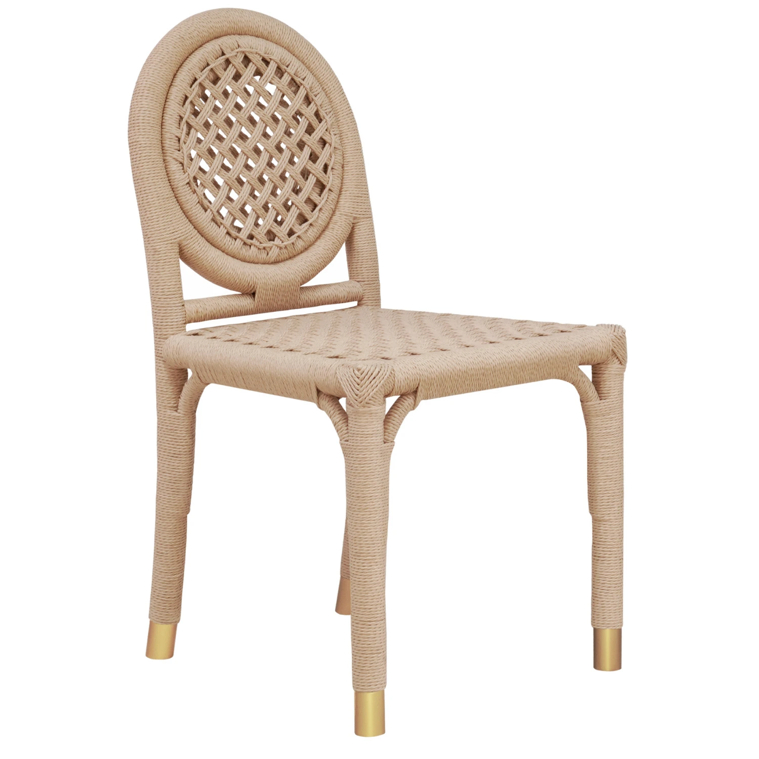 Gentry Round Back Rattan Wrapped Dining Chair 3 Gentry Round Back Rattan Wrapped Dining Chair - Image 3