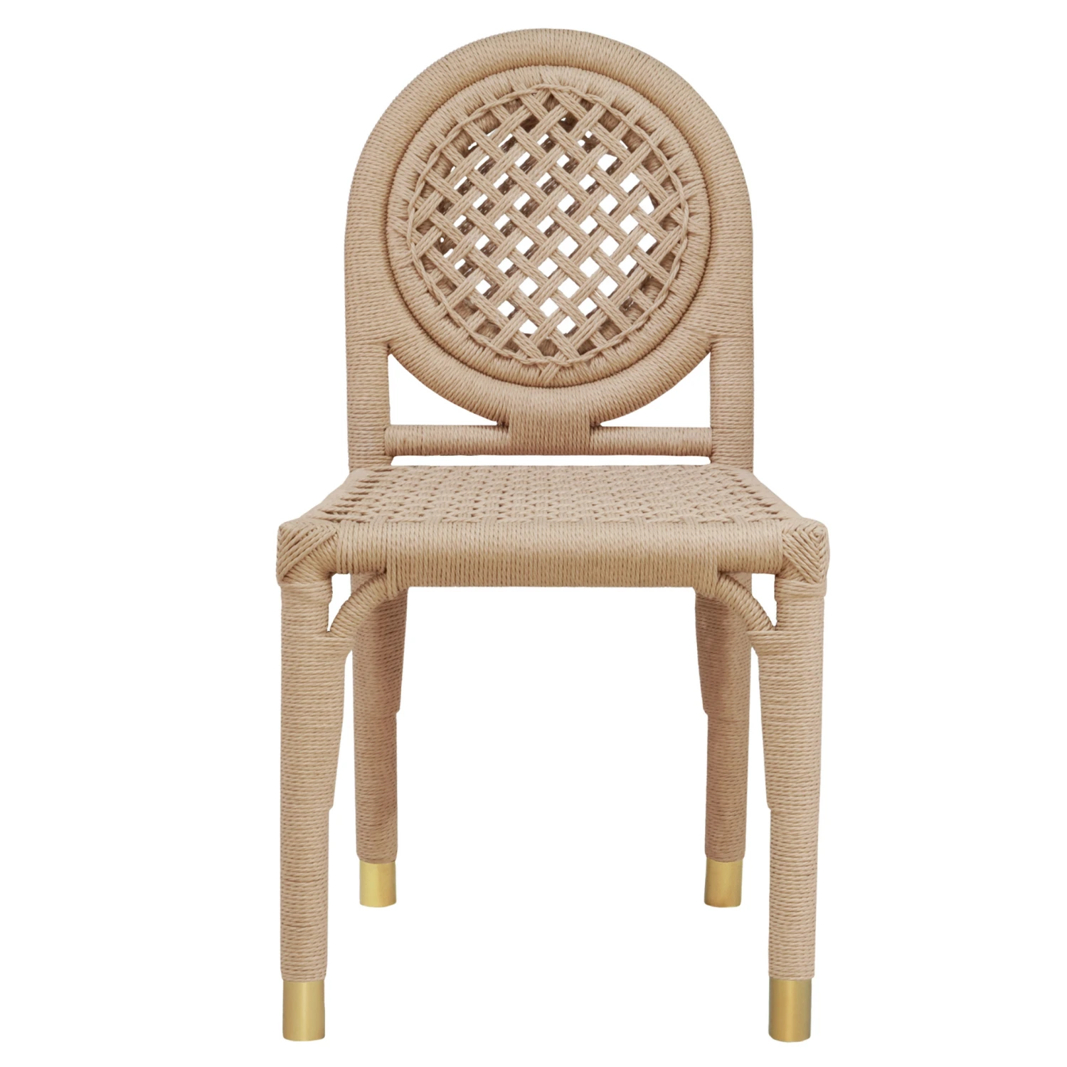 Gentry Round Back Rattan Wrapped Dining Chair 1 Gentry Round Back Rattan Wrapped Dining Chair