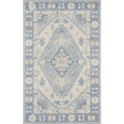 Ana Blue Wool Area Rug