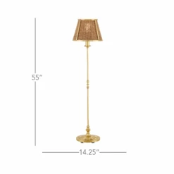 Deauville Floor Lamp In Polished Brass Finish -Famous Furniture Store 8000 0141