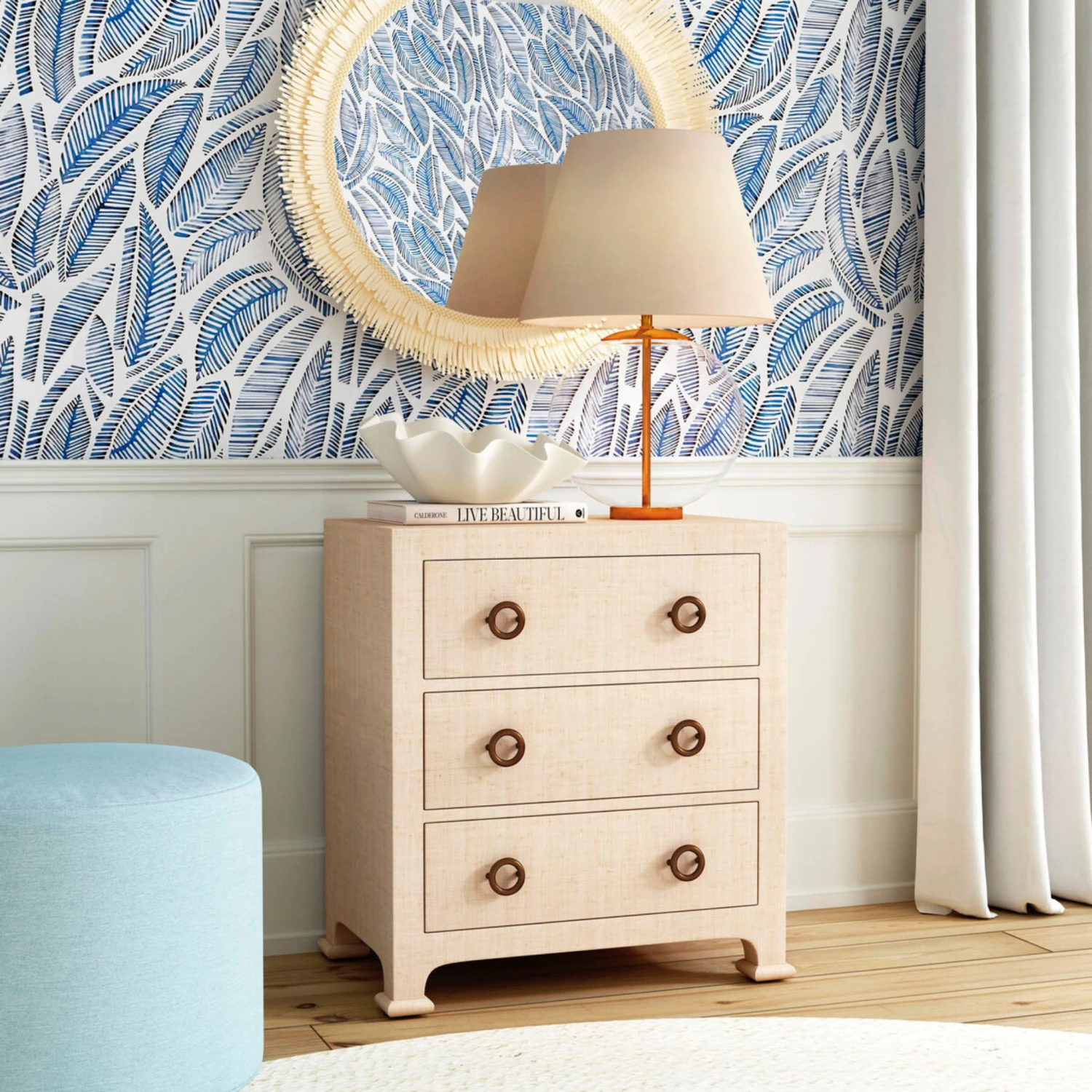 Chatham Raffia Chest In Natural 2 Chatham Raffia Chest In Natural - Image 2