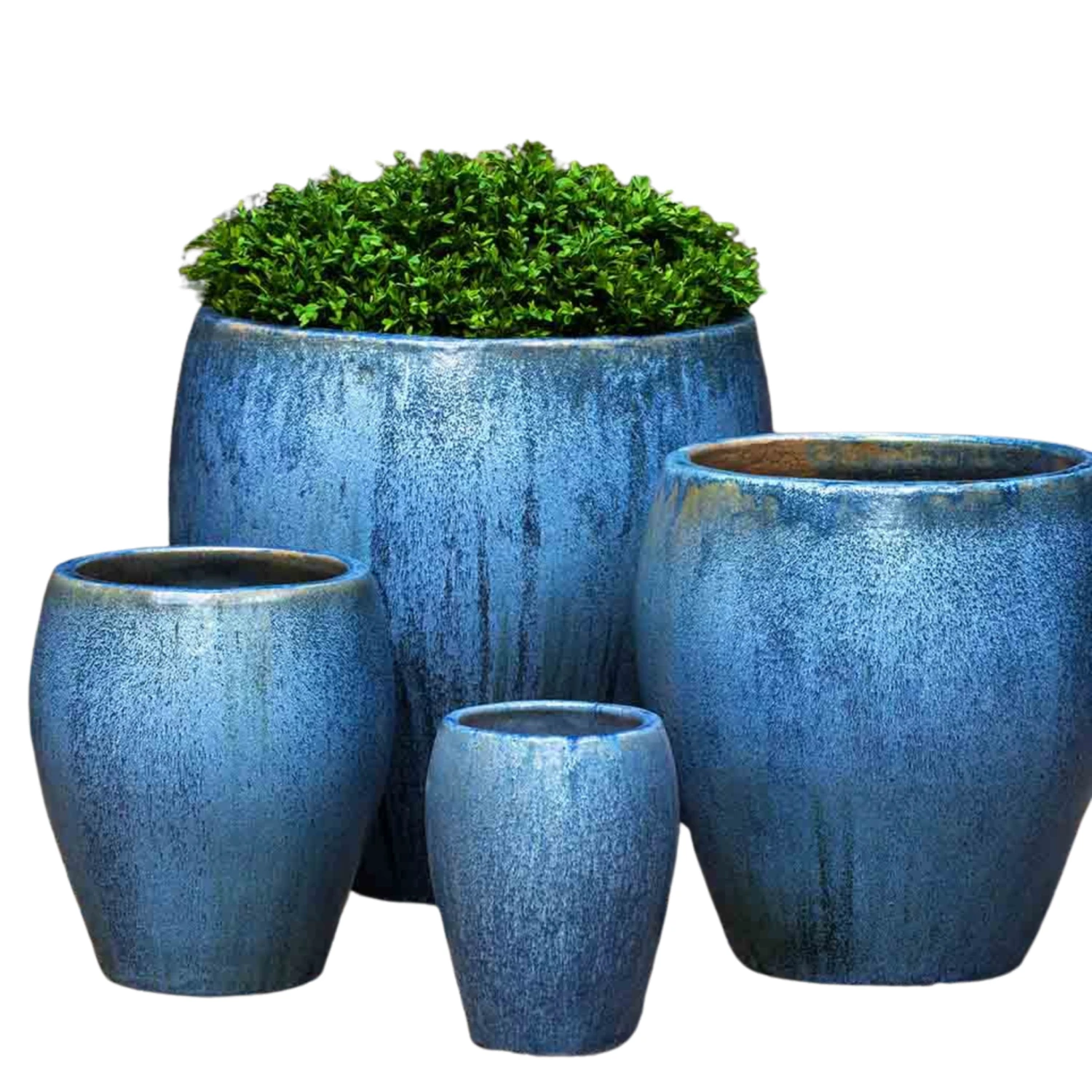 Set Of Four Chantal Planters In Blue Pearl 1 Set Of Four Chantal Planters In Blue Pearl