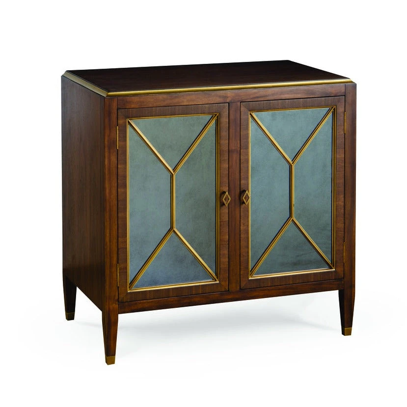 Amanda Walnut Cabinet With Brass And Mirror Features 1 Amanda Walnut Cabinet With Brass And Mirror Features