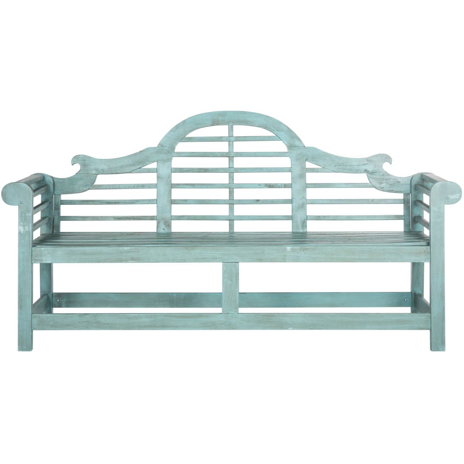 Safavieh Arched Garden Bench In Beach House Blue 1 Safavieh Arched Garden Bench In Beach House Blue