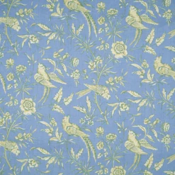 Aviary Linen Fabric In Sky Blue
