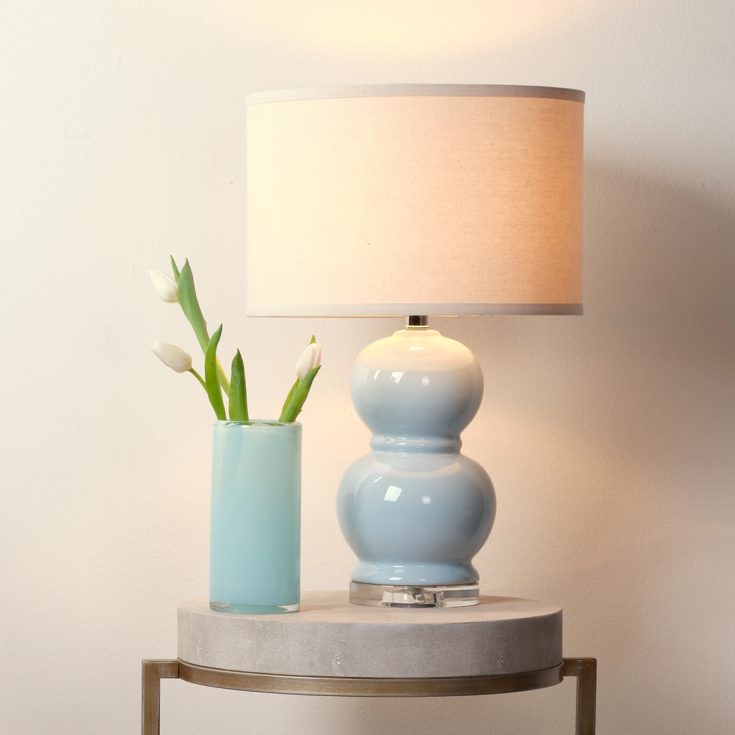 Light Blue Bubble Table Lamp 3 Light Blue Bubble Table Lamp - Image 3