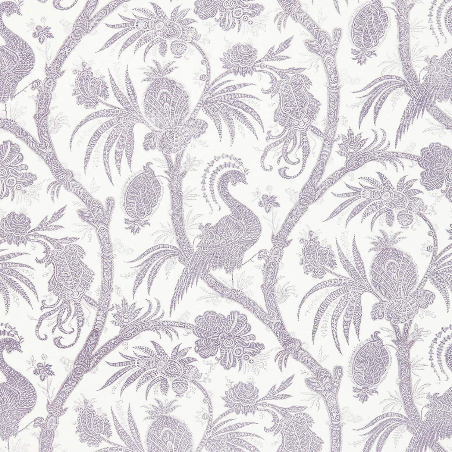 Balinese Peacock Fabric In Lavender 1 Balinese Peacock Fabric In Lavender