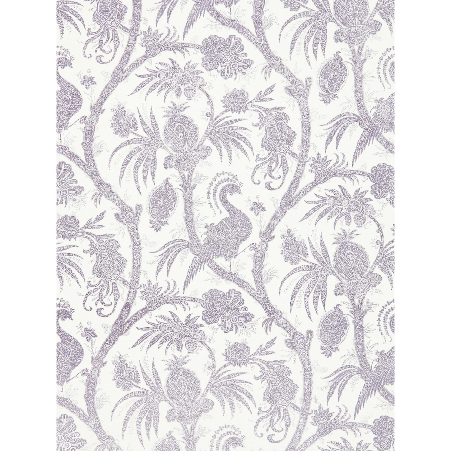 Balinese Peacock Fabric In Lavender 2 Balinese Peacock Fabric In Lavender - Image 2