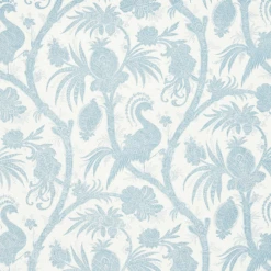 Balinese Peacock Fabric In Sky Blue