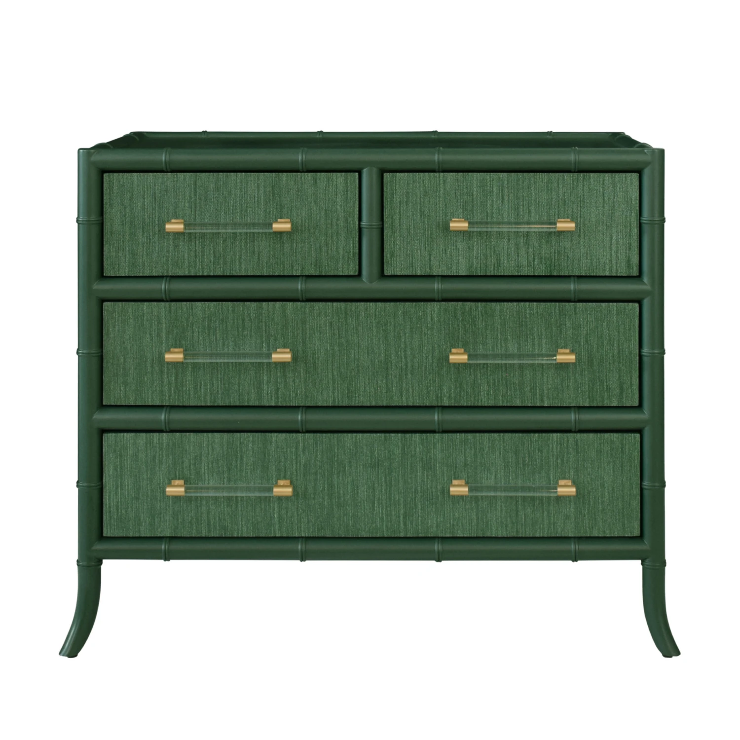 Beckett Green Grasscloth Four Drawer Chest