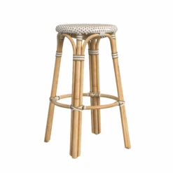 Beige And White Rattan Frame Bar Stool 11 Beige And White Rattan Frame Bar Stool -Famous Furniture Store Beige and White Rattan Frame Bar Stool The Well Appointed House 5