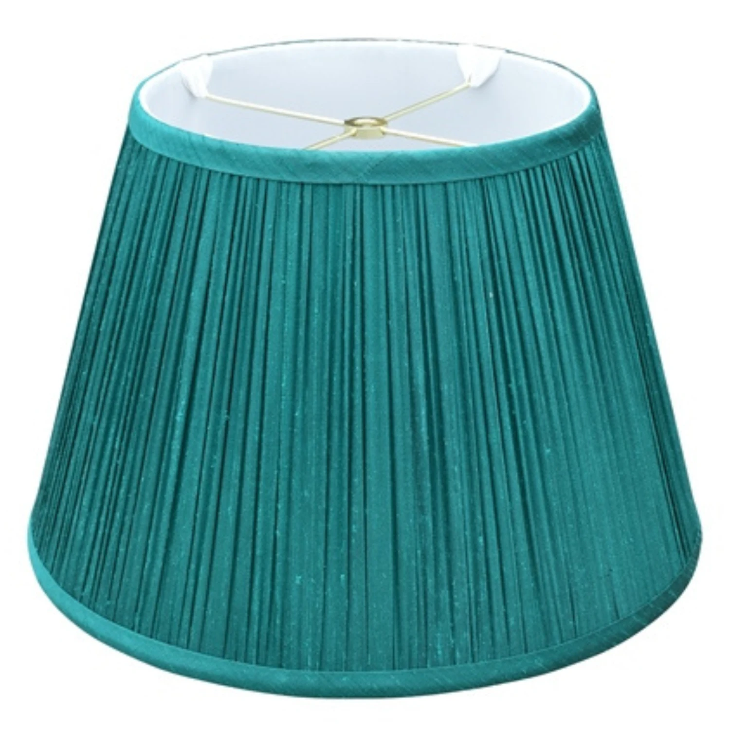 British Short Empire Pleated Lamp Shade In Peacock Green 1 British Short Empire Pleated Lamp Shade In Peacock Green