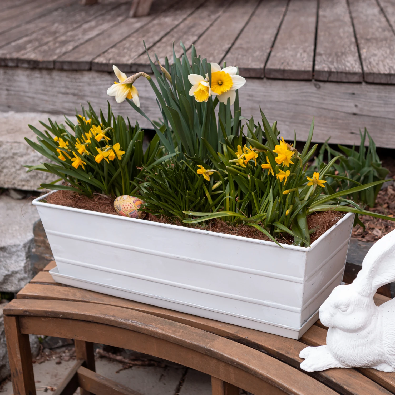 Medium Galvanized Flower Box With Tray 2 Medium Galvanized Flower Box With Tray - Image 2