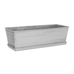 Medium Galvanized Flower Box With Tray 13 Medium Galvanized Flower Box With Tray -Famous Furniture Store C 20W T 3