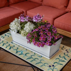 Medium Galvanized Flower Box With Tray 11 Medium Galvanized Flower Box With Tray -Famous Furniture Store C 20W T 5