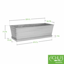 Medium Galvanized Flower Box With Tray 15 Medium Galvanized Flower Box With Tray -Famous Furniture Store C 20W T 7