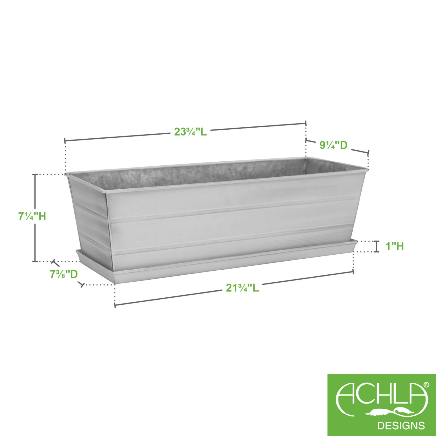 Medium Galvanized Flower Box With Tray 8 Medium Galvanized Flower Box With Tray - Image 8
