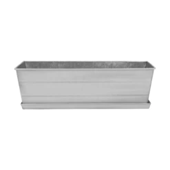 Medium Galvanized Flower Box With Tray