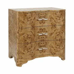 Calvin Three Drawer Matte Burl Finish Nightstand