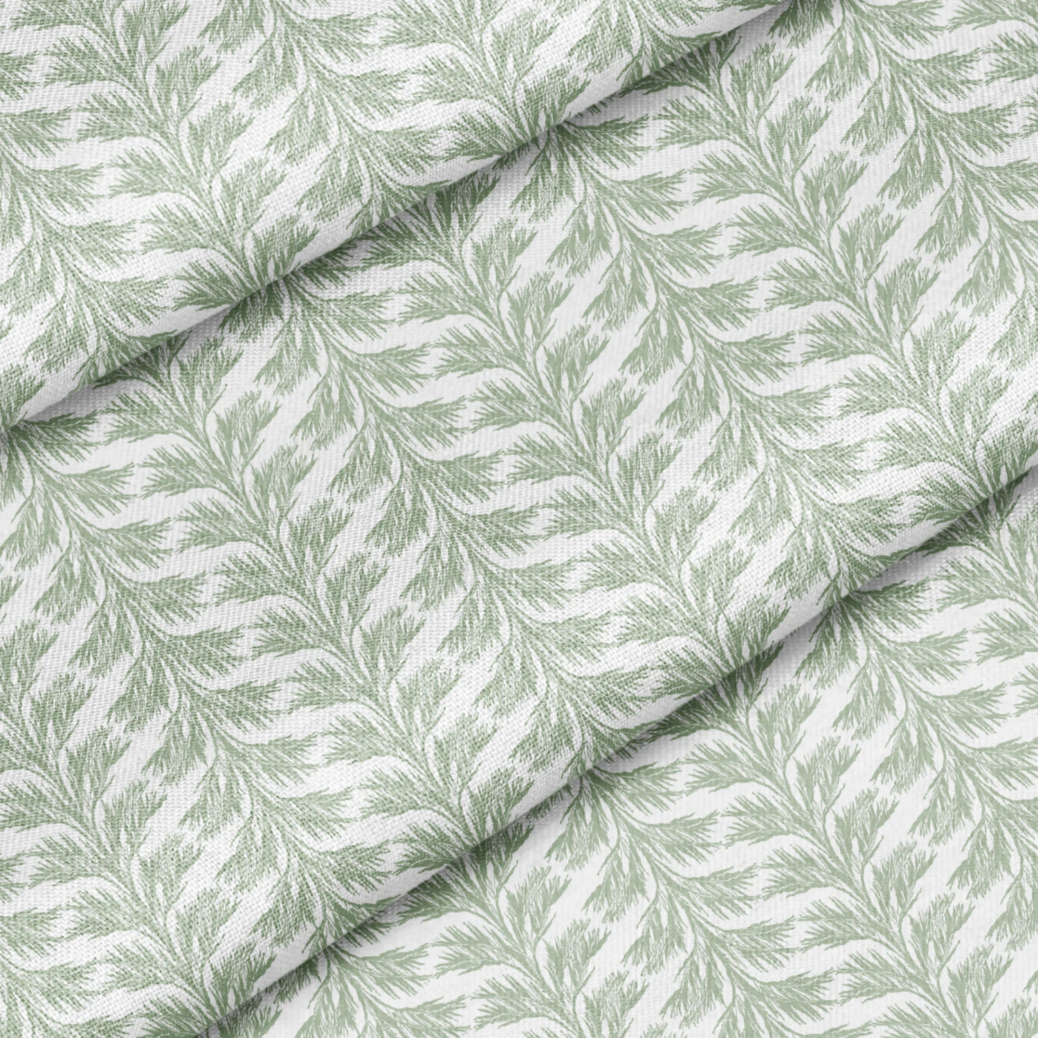 Celadon Green Palm Leaves Patterned Lampshade In Sabal Stripe 4 Celadon Green Palm Leaves Patterned Lampshade In Sabal Stripe - Image 4