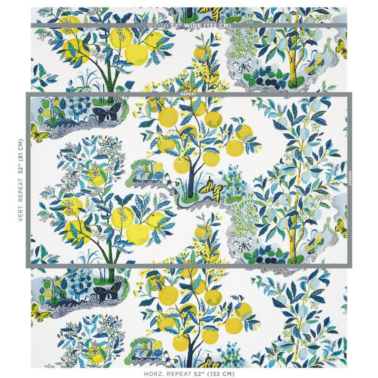 Schumacher Citrus Garden Sheer Fabric In Pool 5 Schumacher Citrus Garden Sheer Fabric In Pool - Image 5