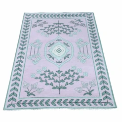 Claudia Oushak Rug In Pink And Green