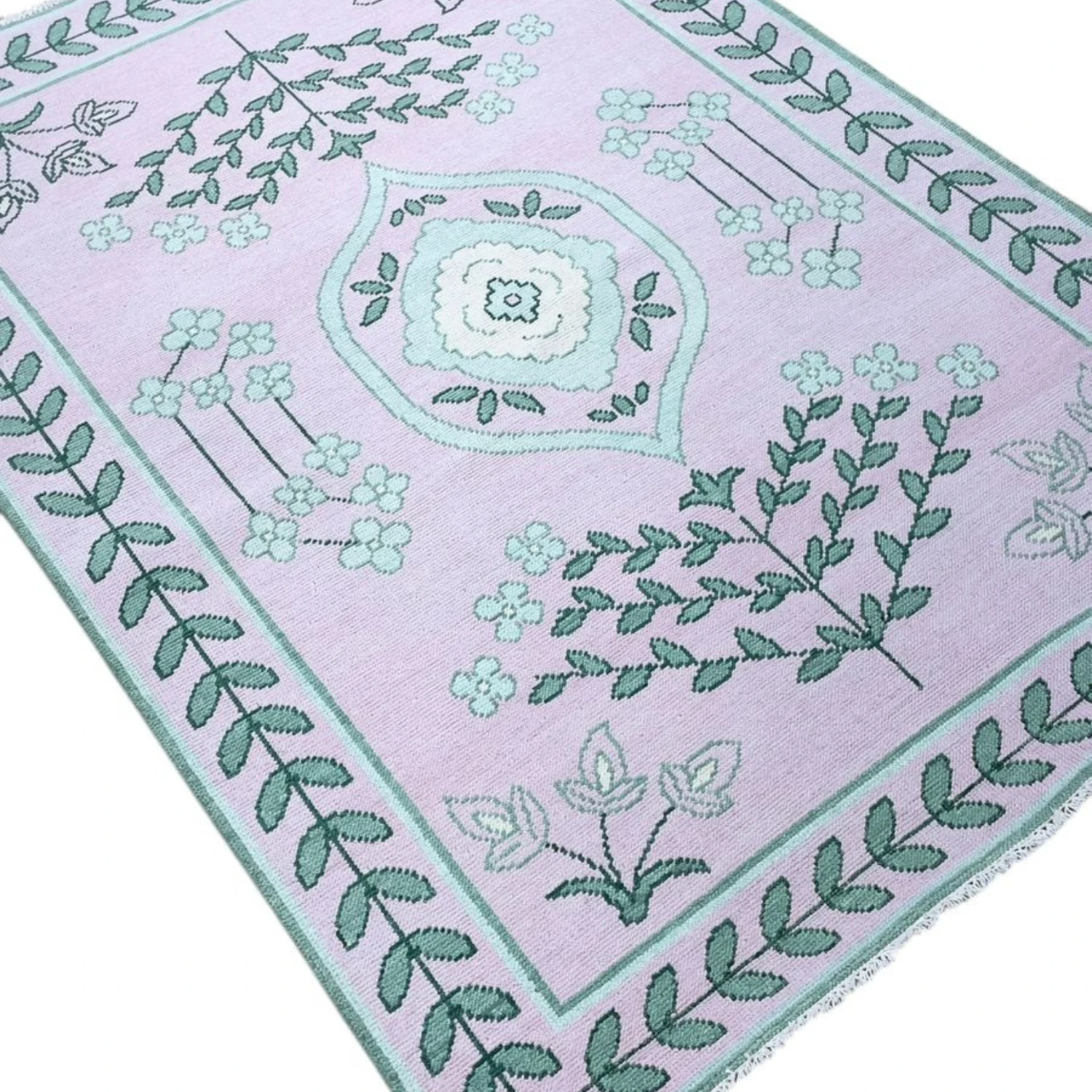 Claudia Oushak Rug In Pink And Green 4 Claudia Oushak Rug In Pink And Green - Image 4