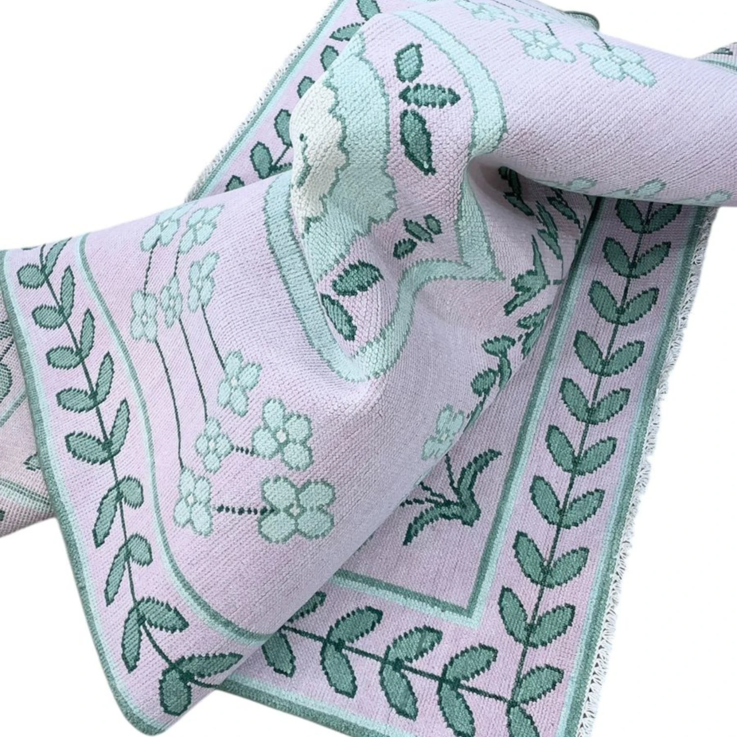 Claudia Oushak Rug In Pink And Green 5 Claudia Oushak Rug In Pink And Green - Image 5