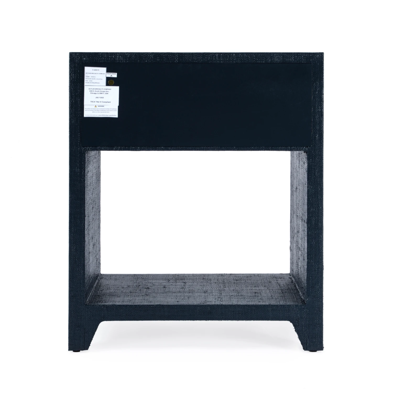 Coastal Navy Saguran Raffia Single Drawer Nightstand 7 Coastal Navy Saguran Raffia Single Drawer Nightstand - Image 7