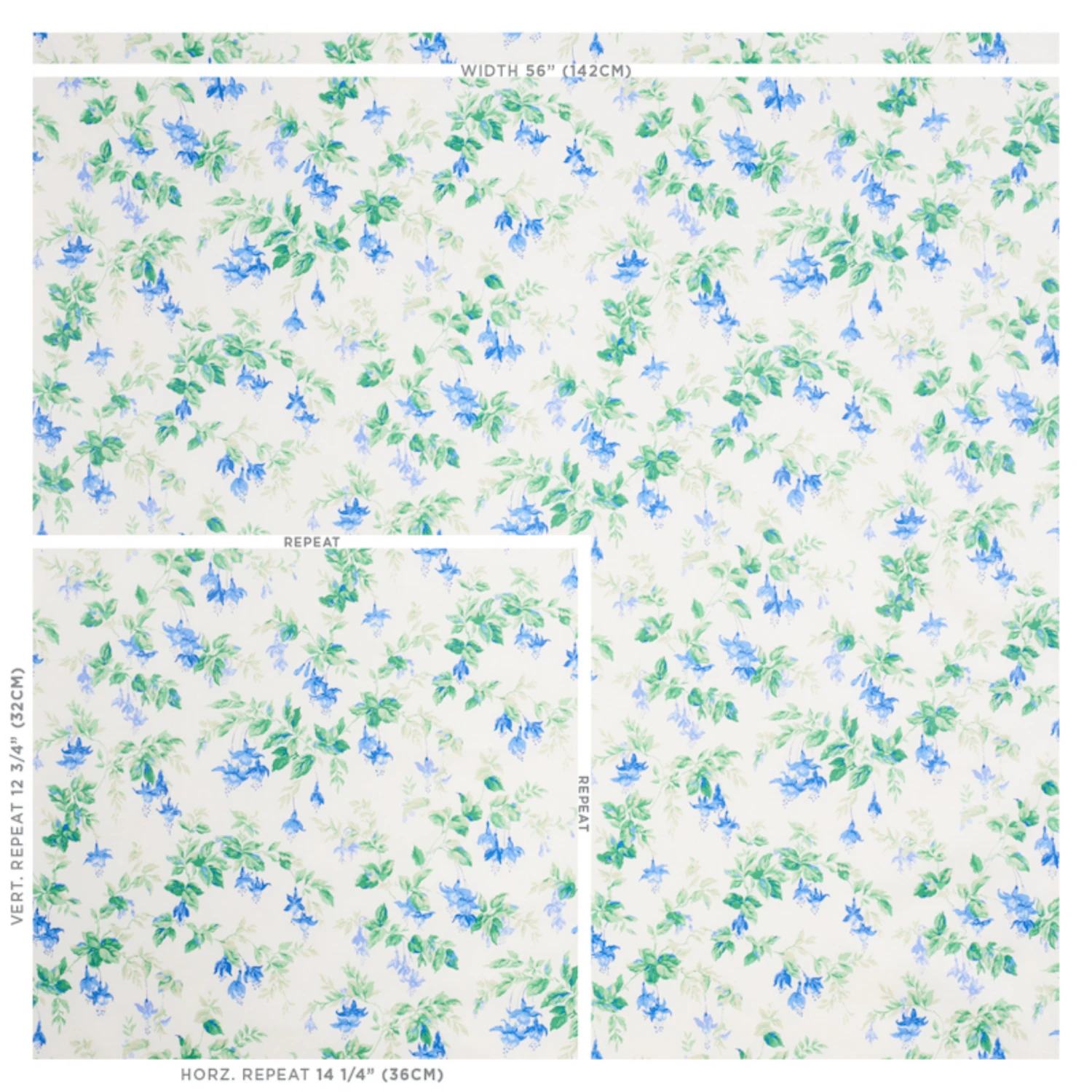 Schumacher Cobalt Garden Gate Chintz Fabric 4 Schumacher Cobalt Garden Gate Chintz Fabric - Image 4