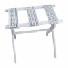 Contour Leg Luggage Rack With Light Sage Green Greek Key 4" Trim