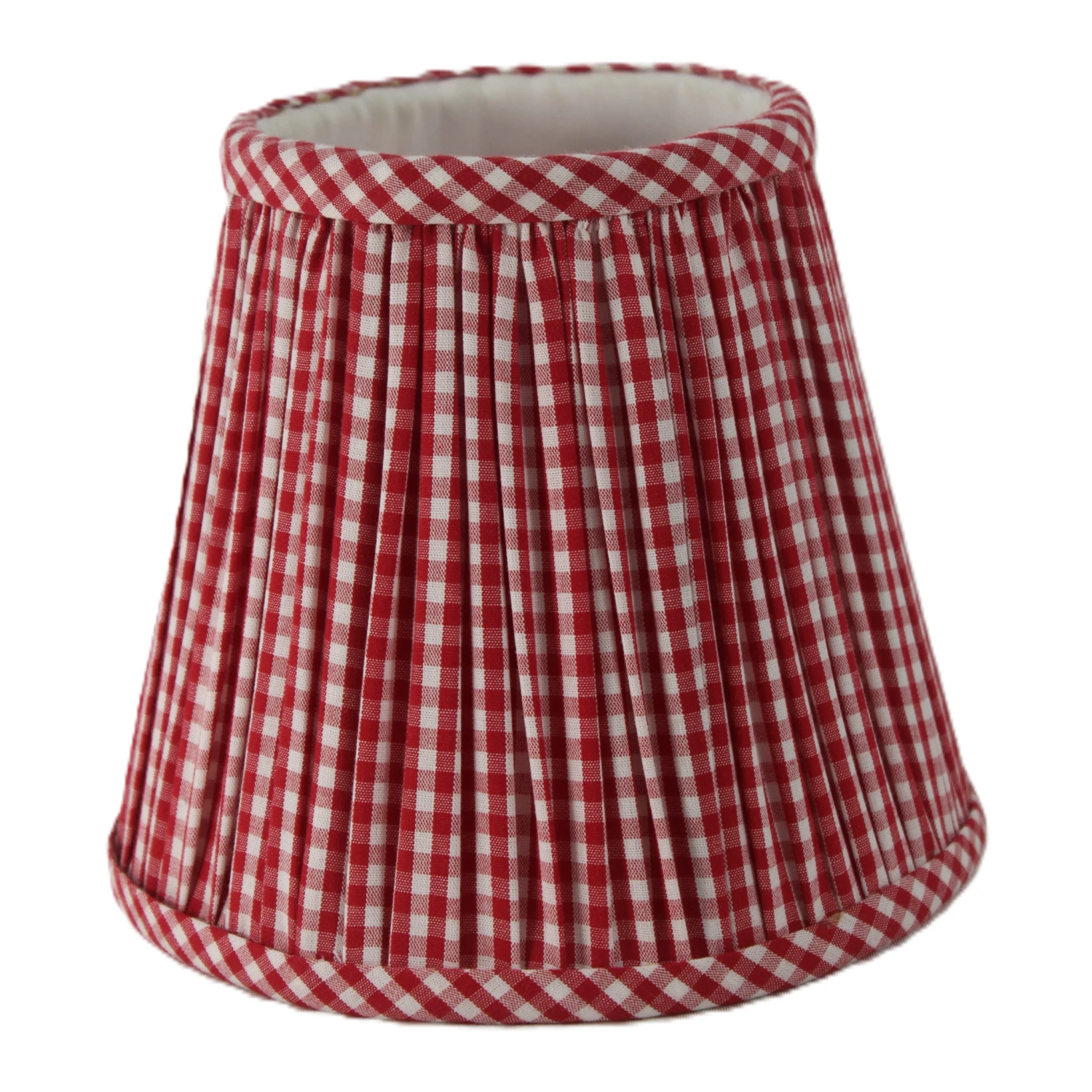 Cordless Empire Shade Cover In Gingham Red 1 Cordless Empire Shade Cover In Gingham Red