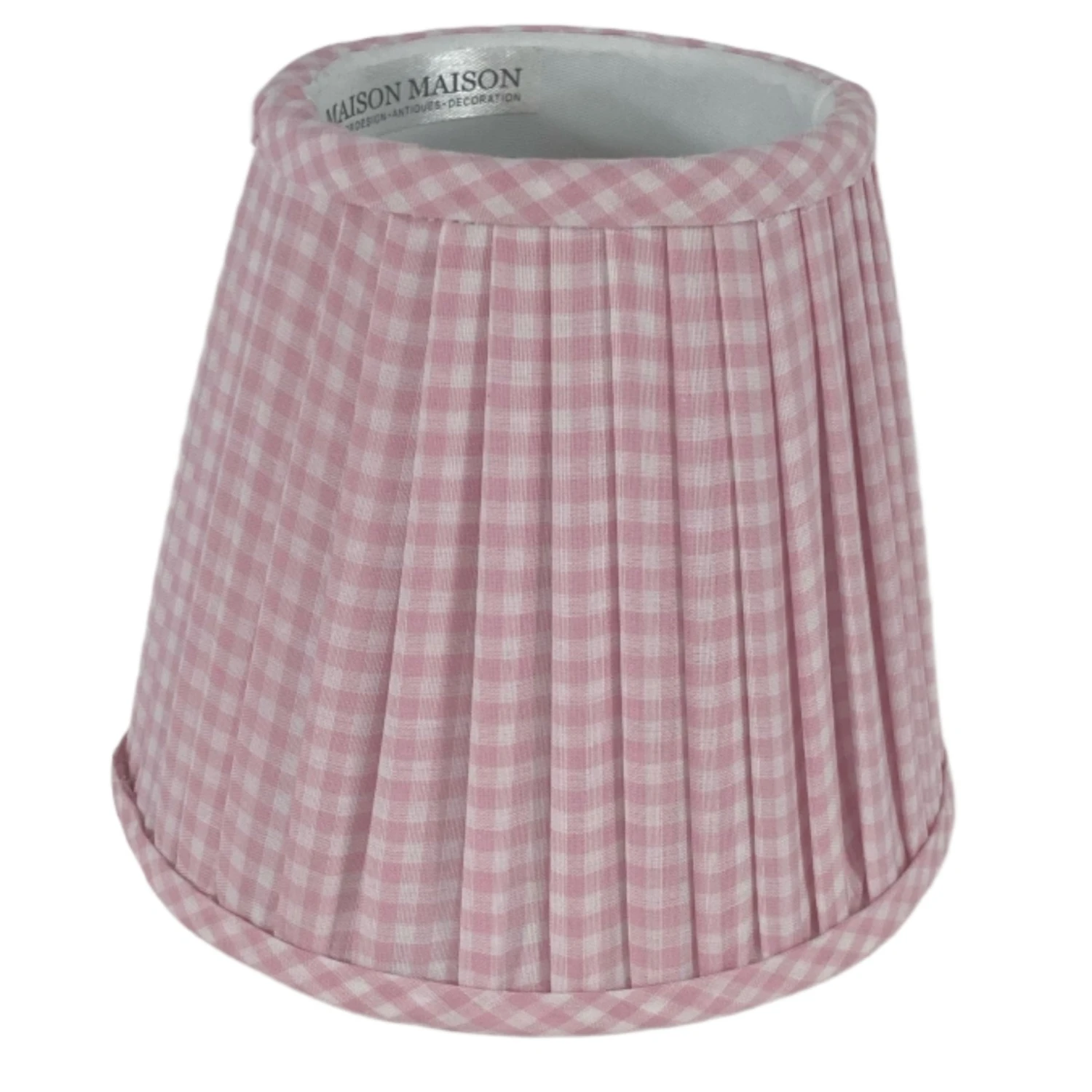 Cordless Shade Cover In Pink Gingham 1 Cordless Shade Cover In Pink Gingham