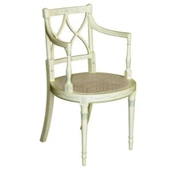 Cream & Light Blue French Country Dining Chair