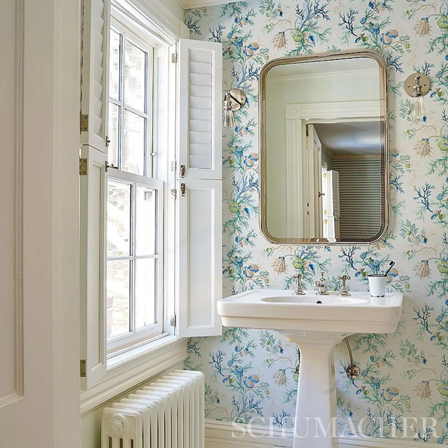 Schumacher Del Tesoro In Blue And Green Wallpaper 2 Schumacher Del Tesoro In Blue And Green Wallpaper - Image 2