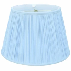 European Empire Hand Free Pleated Lamp Shade In Light Blue