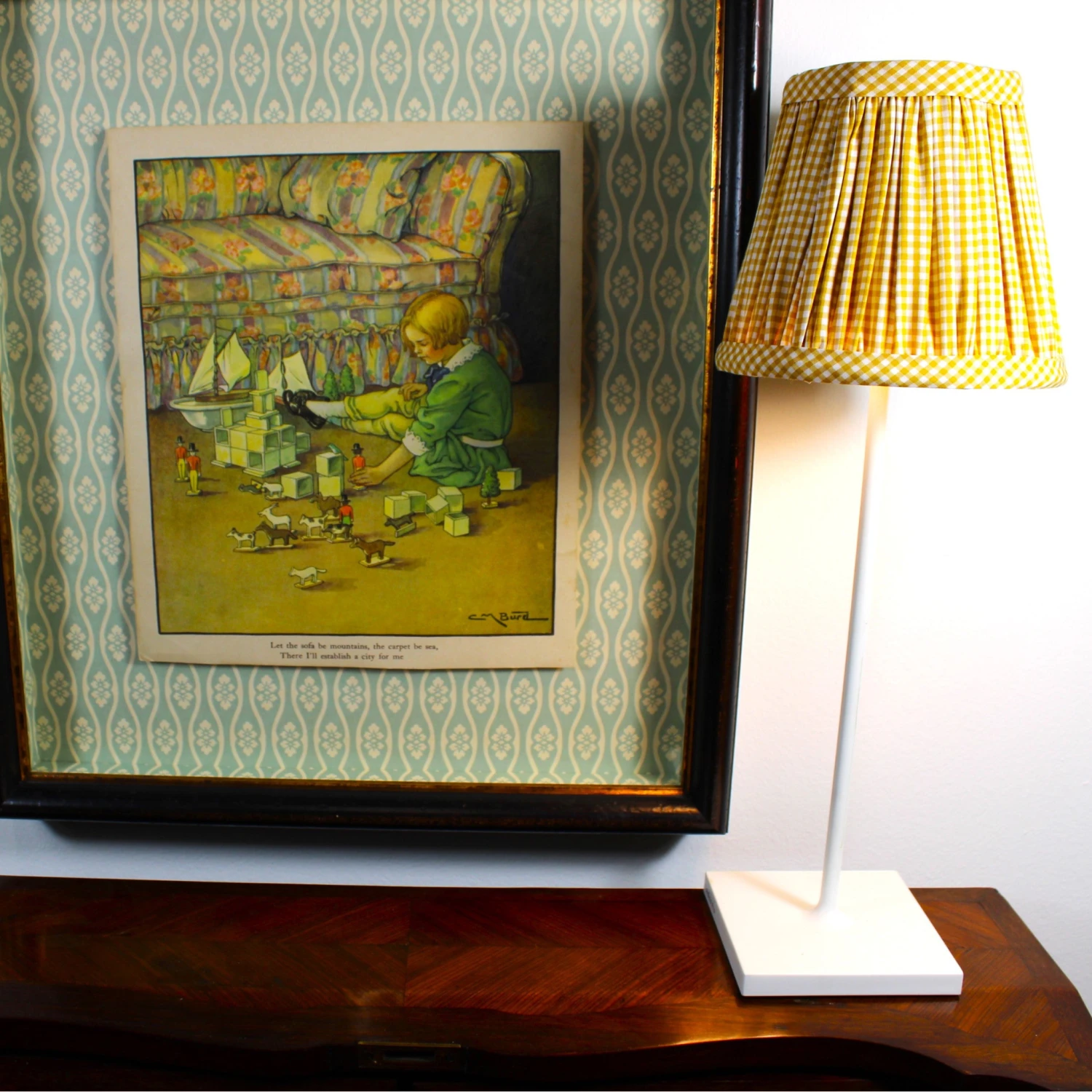 Gingham Small Cordless Shade Cover (Empire In Gold) 3 Gingham Small Cordless Shade Cover (Empire In Gold) - Image 3