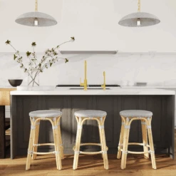 Grey And White Rattan Frame Counter Stool 10 Grey And White Rattan Frame Counter Stool -Famous Furniture Store Grey and White Rattan Frame Counter Stool The Well Appointed House 3