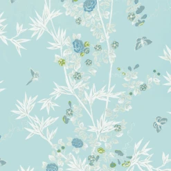 Jardin De Chine Fabric In Ciel Aqua