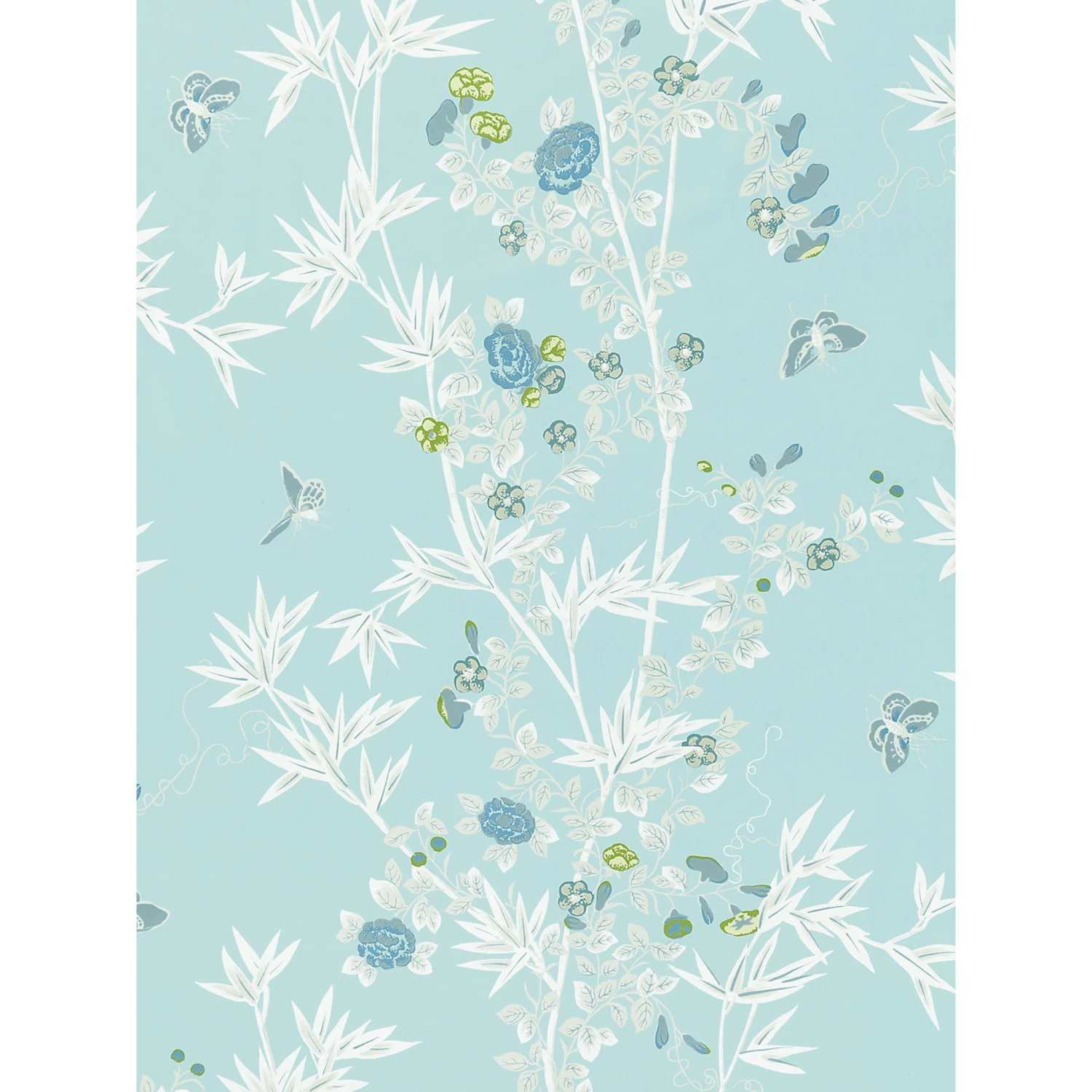 Jardin De Chine Fabric In Ciel Aqua 2 Jardin De Chine Fabric In Ciel Aqua - Image 2