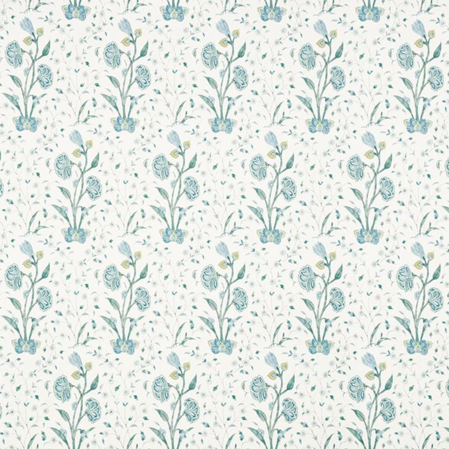 Schumacher Khilana Floral Wallpaper In Peacock 1 Schumacher Khilana Floral Wallpaper In Peacock